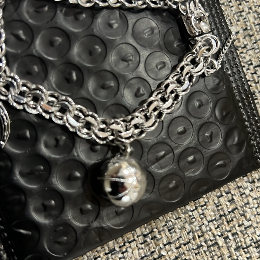 Vintage Intricate Silver Charm Bracelet  Sterling Silver J105 - Picture 6 of 7